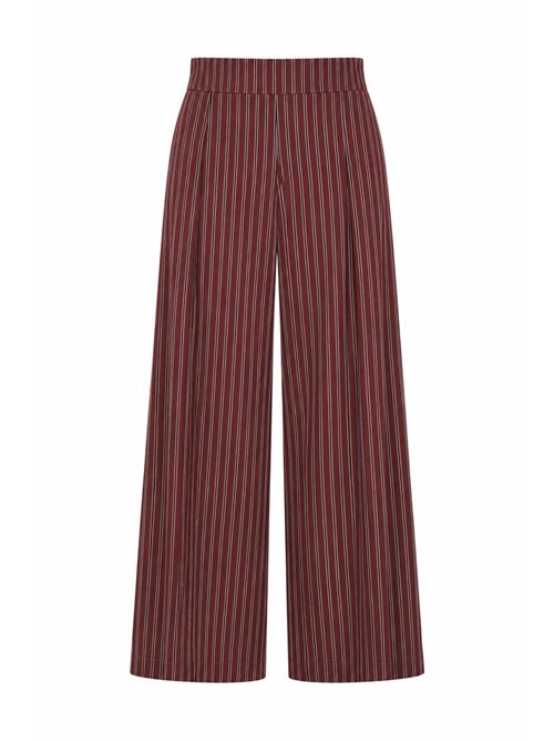 Pantaloni palazzo in popeline stretch a righe Patrizia Pepe | 2P1783 A552J511